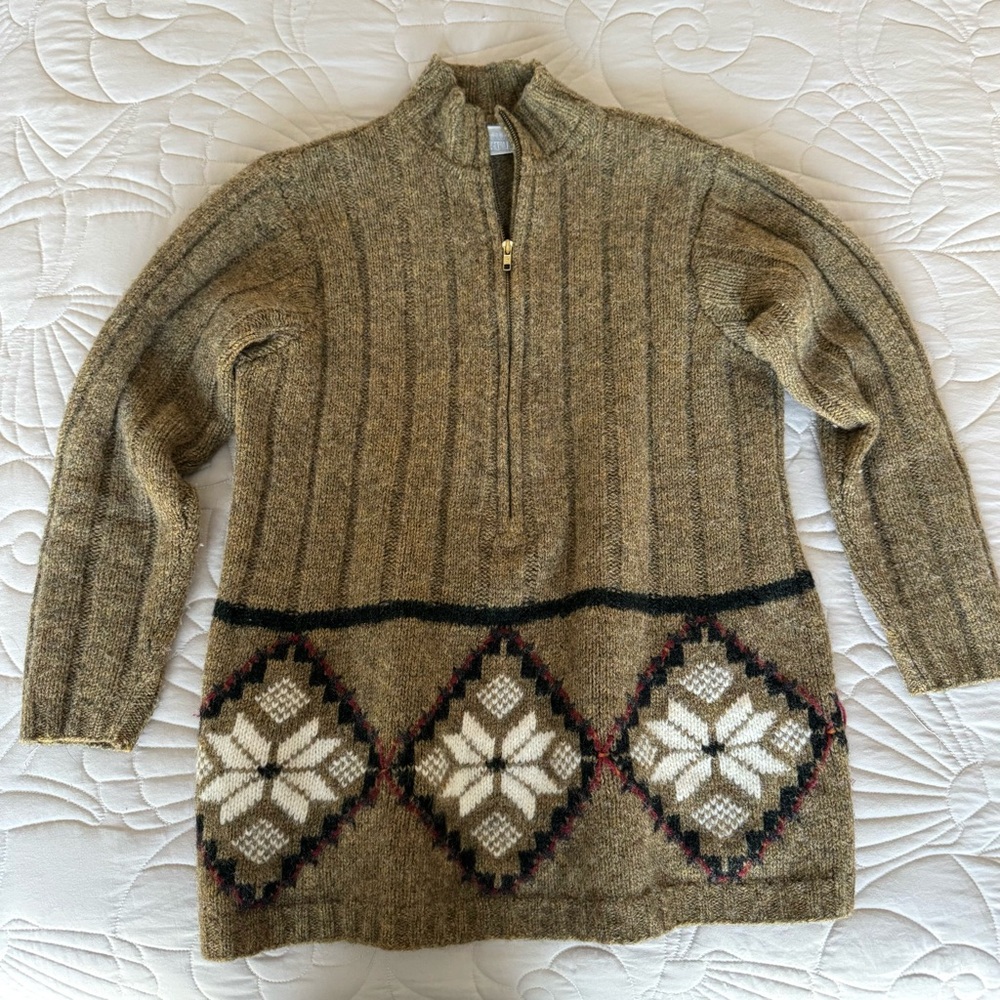90s Y2K Moda International Boho 100% Wool Tunic Sweater